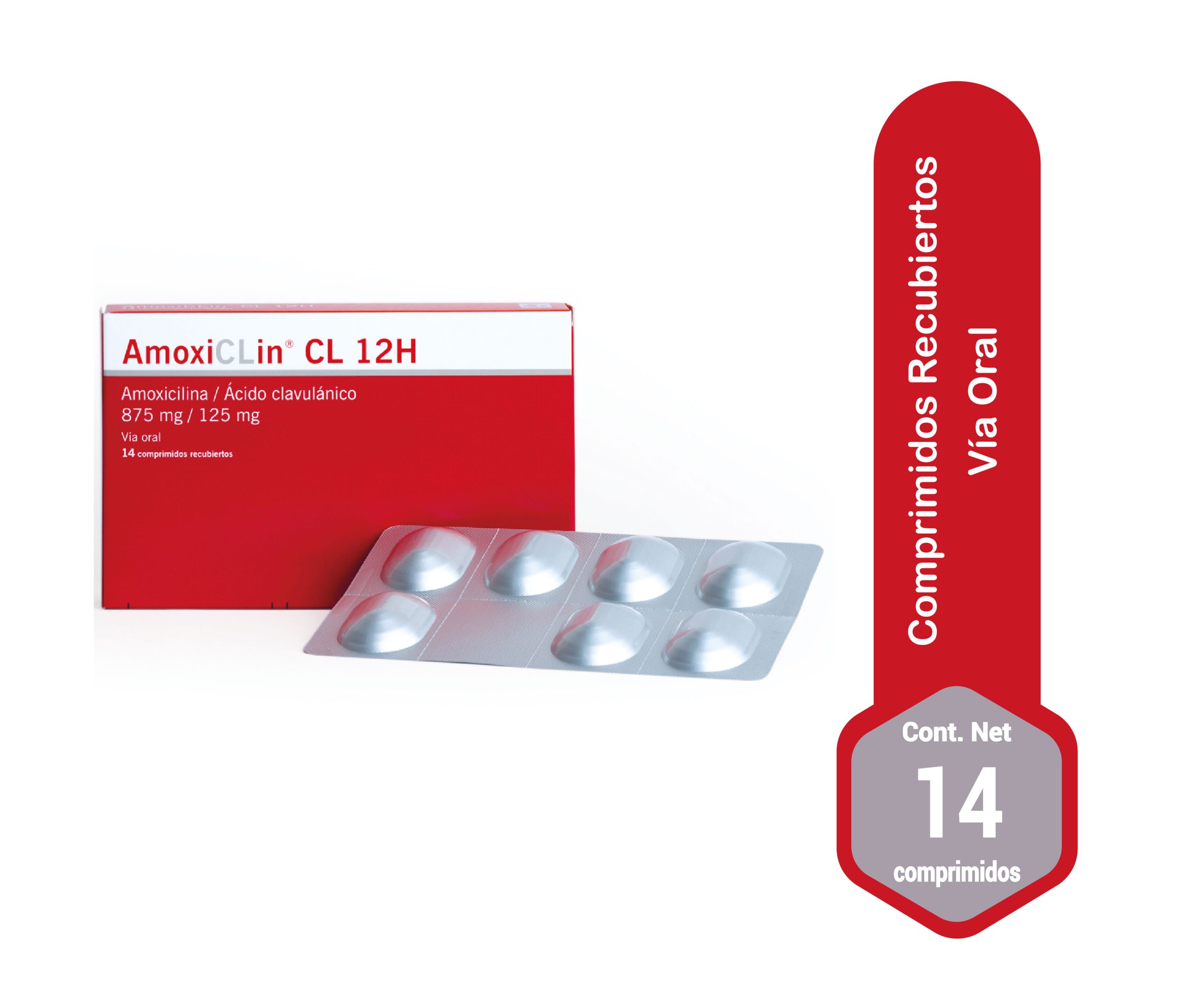 amoxiclin cl 12H 14 comprimidos
