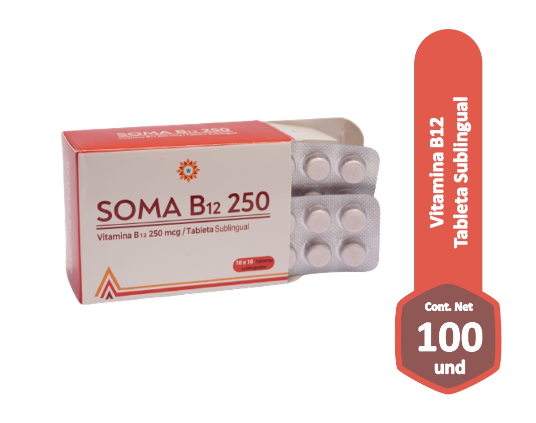VITAMINA B12 250MG(SOMA B12) X 100 TAB