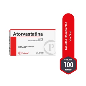 atorvastatina 20 mg 100 tabletas