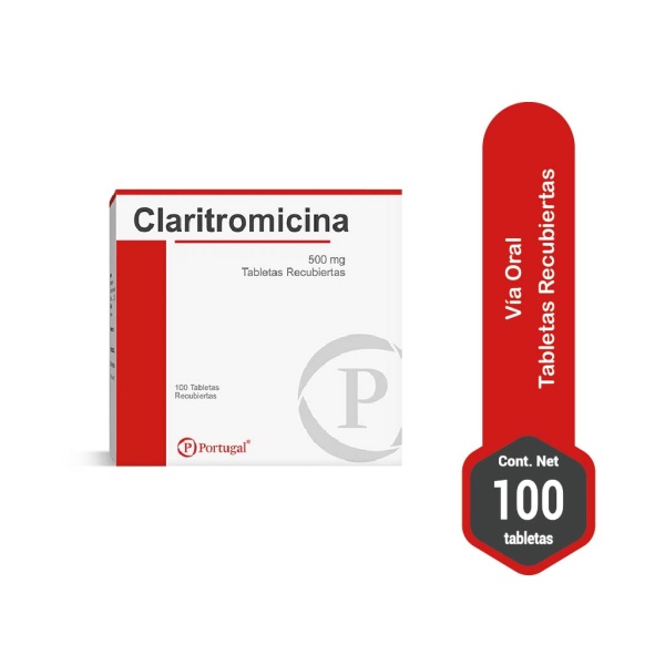claritromicina 100 tabletas 500 mg