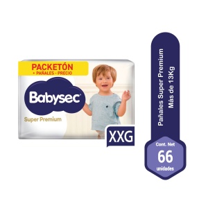 pañales babysec super premium xxg 66 un