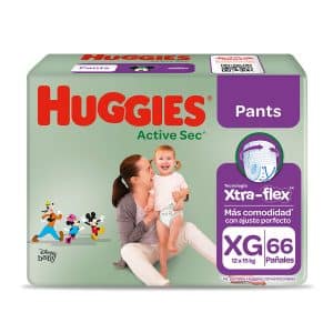 PAÑALES HUGGIES ACTIVE SEC PANST (MORADO) XG X 66 UND (DESCONTINUADO)