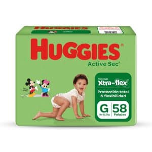 PAÑALES HUGGIES ACTIVE SEC (GD) X 58 UND.