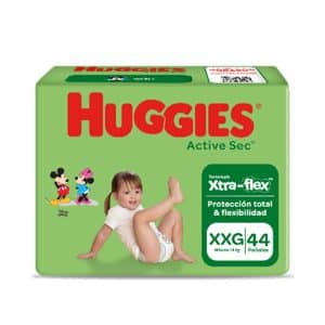 PAÑALES HUGGIES ACTIVE SEC (XXG) X 44 UND