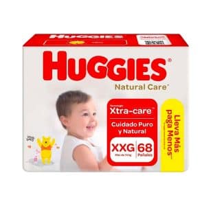 PAÑALES HUGGIES NATURAL CARE BIGPACK (XXG) X 68 UND