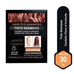 SHAMPOO HAIR DYE ADIOS CANAS CASTAÑO CLARO CAJA X 10 SACHETS