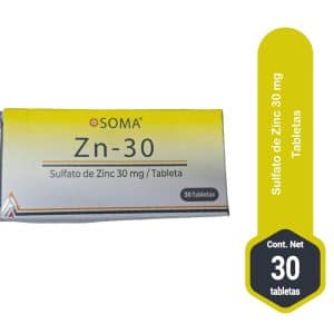 ZINC SULFATO X 30 MG (SOMMA ZN-30) X 30 TAB