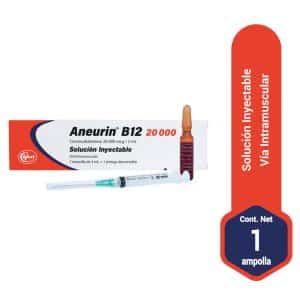 ANEURIN INY B12 20000 MCG/2ML X 1 AMPOLLA + 1N JERINGA