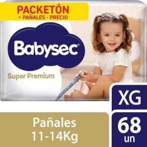 PAÑALES BABYSEC SUPER PREMIUM (BLANCO) XG X 68 UND