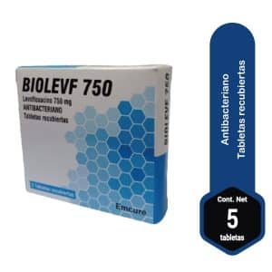 BIOLEVF 750MG(LEVOFLOXACINO) X 5 TAB