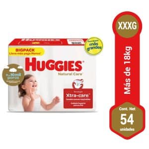 PAÑALES HUGGIES NATURAL CARE BIGPACK (XXXG) X 54 UND