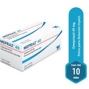OMEPRAZOL 40MG(MEPRAZ) VIA INTRAVENOSA X 10 VIALES