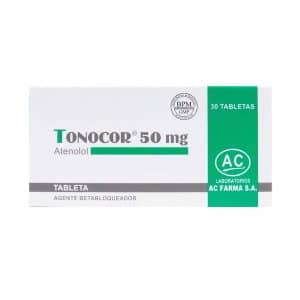 ATENOLOL(TONOCOR) 50MG - CAJA X 30 TAB