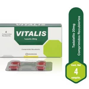 TADALAFILO - VITALIS 20MG X 4 TABLETAS